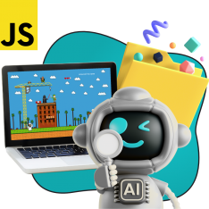 Язык программирования JavaScript + AI. Проектное обучение + геймификация + AI-помощники - КИБЕРшкола программирования для детей, компьютерные курсы для школьников, начинающих и подростков - KIBERone г. Сысерть